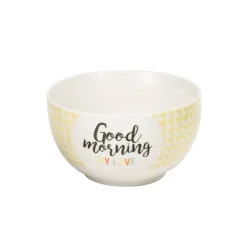 Bol en porcelaine jaune avec inscription "Good Morning my Love"