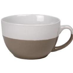 Bol jumbo bicolore blanc et taupe