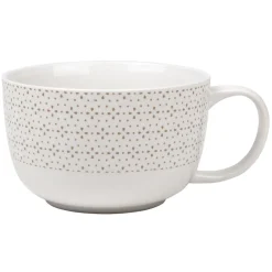 Bol jumbo blanc à motif taupe