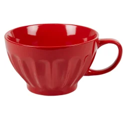 Bol jumbo rouge cotelé