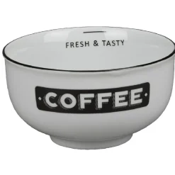 Bol petit déjeuner blanc message coffee noir Bakery