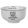 Bol petit déjeuner blanc message bakery bretzel noir