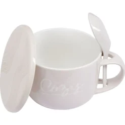 Bol soupe jumbo 62cl et cuillère porcelaine cocooning