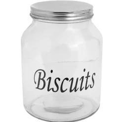 Bonbonniere verre transparent avec couvercle inox 3 L