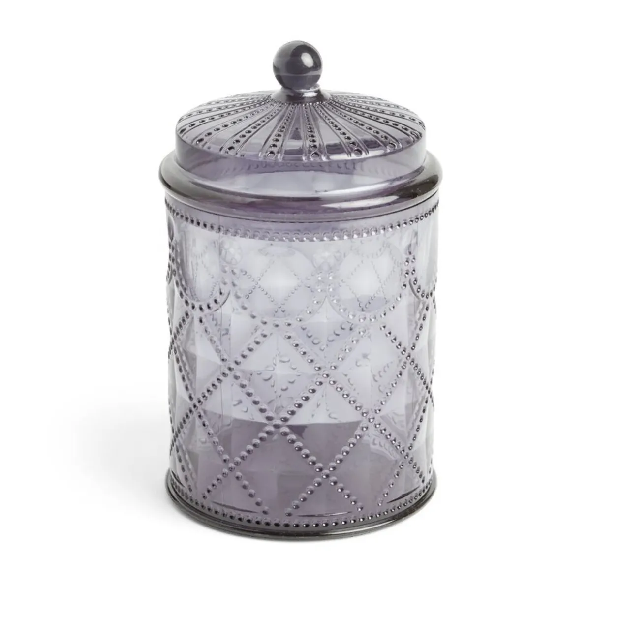 Bonbonnière plastique effet capitonné noir ou transparent Ø10xH20cm