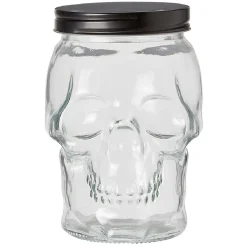 Bonbonnière transparente design Tête de mort Halloween 1,5L