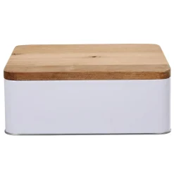 Boîte à biscuit rectangulaire blanc naturel