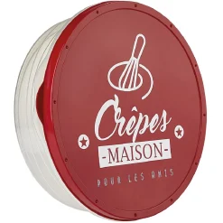 Boîte à crêpes ronde avec couvercle design rouge