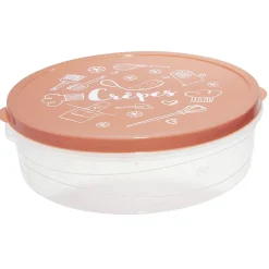 Boîte à crêpes ronde avec couvercle imprimé motif cuisine Ø28xH9 cm