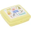 Boîte à goûter carrée plastique jaune 15x14,5xH5cm