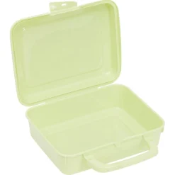 Boîte à sandwich rectangulaire avec anse plastique jaune 16x20xH7cm