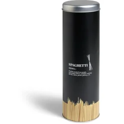 Boîte à spaghetti en métal noir/imprimé - Ø9xH.29cm