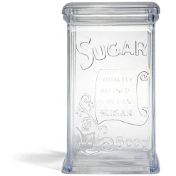 Boîte à sucre 500g plastique transparent 11,5x9xH19cm
