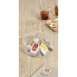 Boîte à thé ronde transparente
