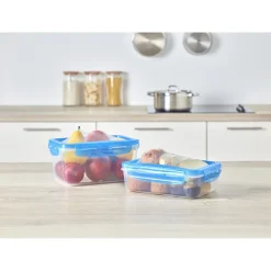 Boîte alimentaire en plastique avec couvercle flexible en silicone x2