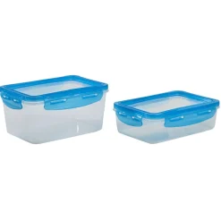 Boîte alimentaire en plastique avec couvercle flexible en silicone x2
