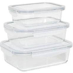 Boîte alimentaire en verre x3