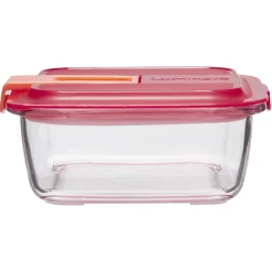 Boîte alimentaire Luminarc verre Esay Box transparent et rouge 76 cl