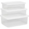 Boîte alimentaire rectangulaire polypropylène x3