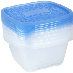 Boîte alimentaire Take away 1.1 L transparente et bleue x5