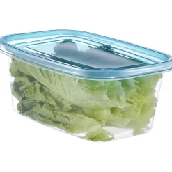 Boîte alimentaire transparente couvercle bleu x18