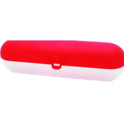 Boîte de conservation alimentaire cylindre rouge transparent