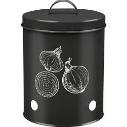Boîte de conservation pour oignon en métal noir