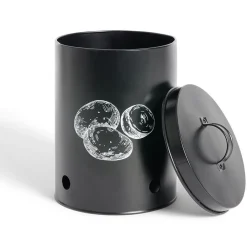 Boîte de conservation pour pommes de terre en métal noir