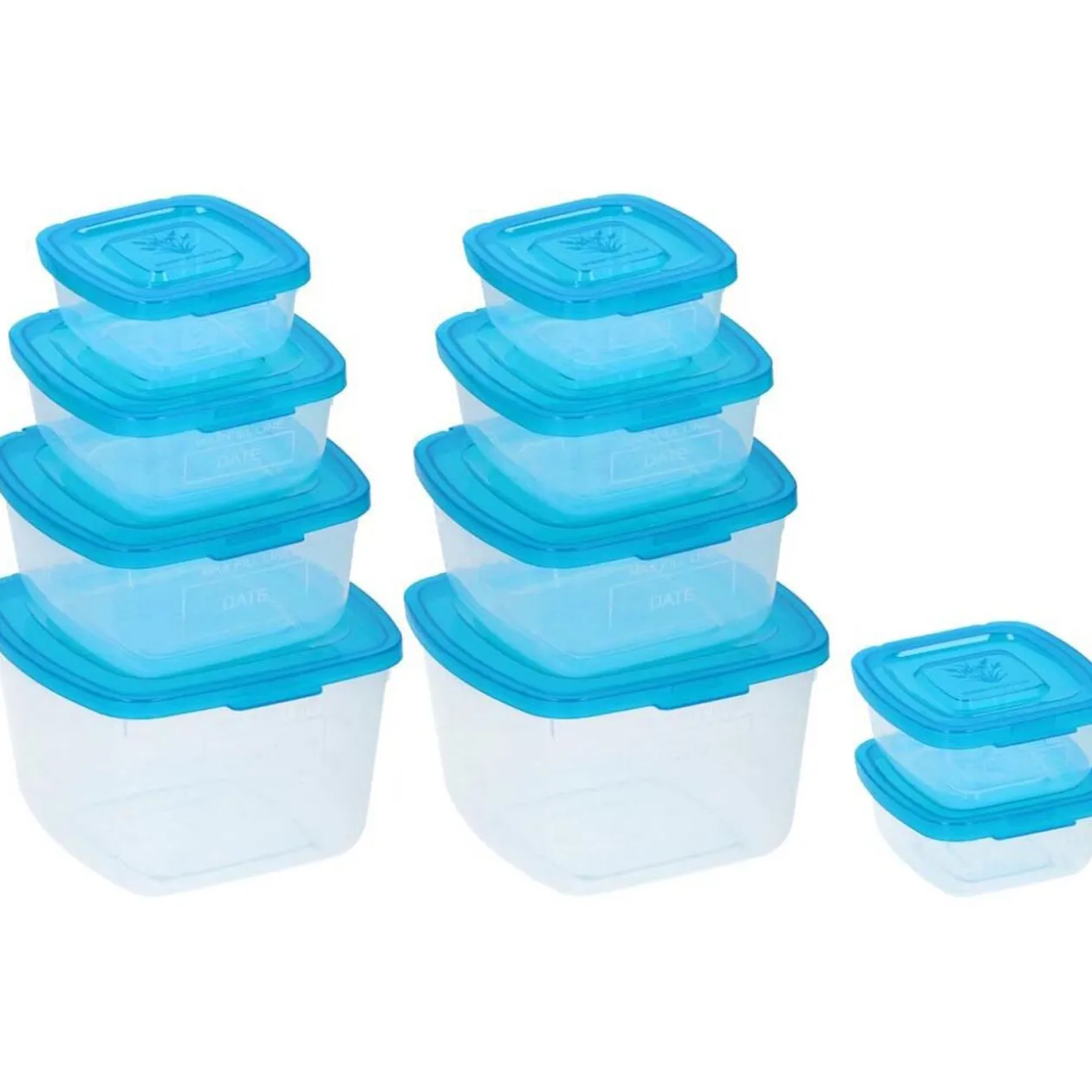 Boîte de conservation transparente couvercle bleu x10