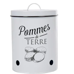 Boîte de conservation vintage en métal pour pommes de terre
