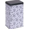 Boîte en métal imprimé feuillage 13x10xH20cm