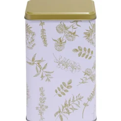 Boîte en métal imprimé feuillage 13x10xH20cm