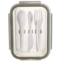 Boîte Lunchbox en verre avec couverts en plastique 1,2L