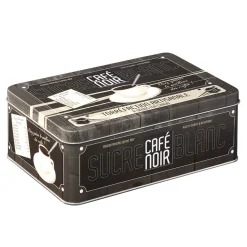 Boîte rectangulaire en métal design café noir