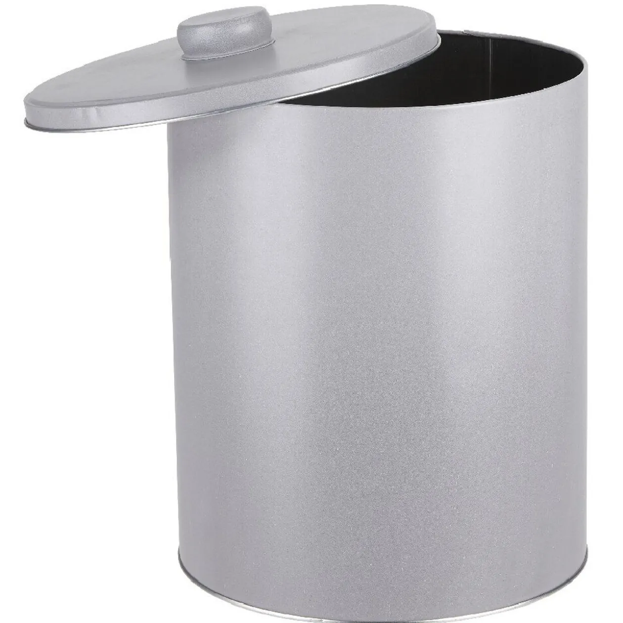 Boîte ronde cylindrique métal grise XL avec couvercle