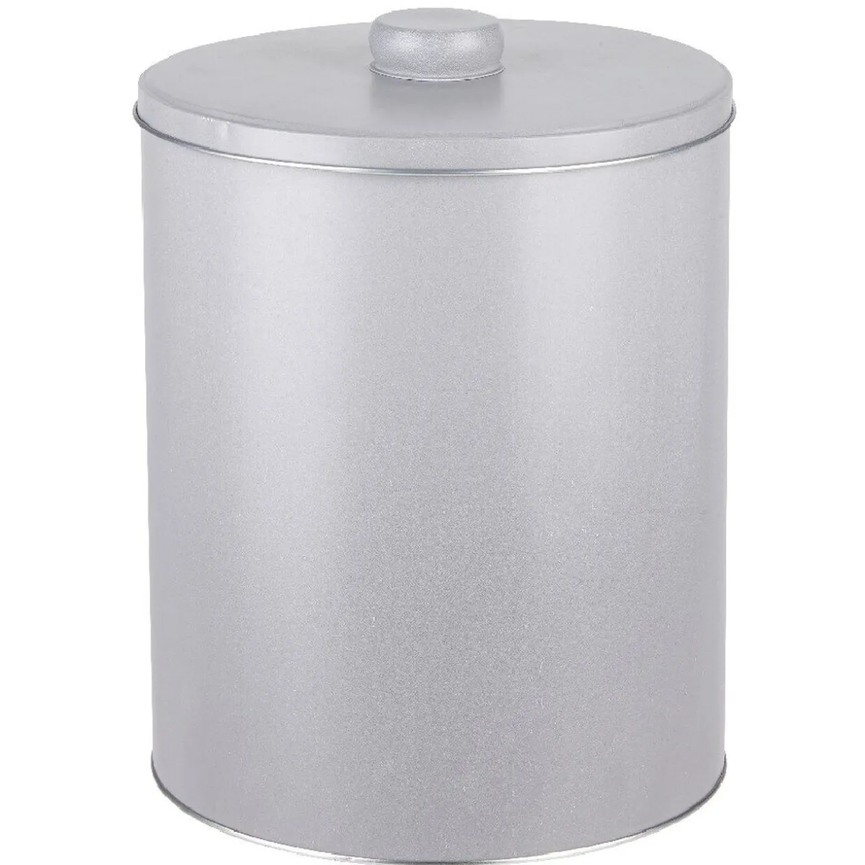 Boîte ronde cylindrique métal grise XL avec couvercle