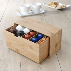 Boîte tiroir à dosettes bambou naturel