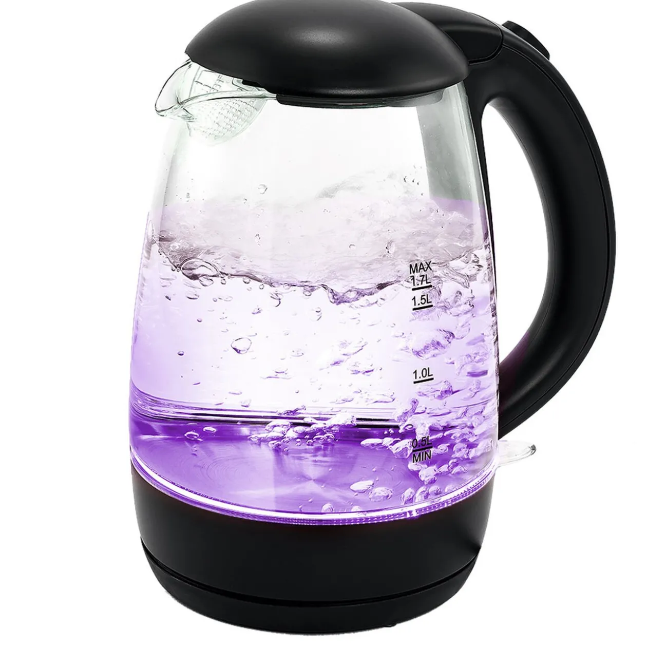 Bouilloire LED sans fil couleurs variables Homday en verre 1,7 L