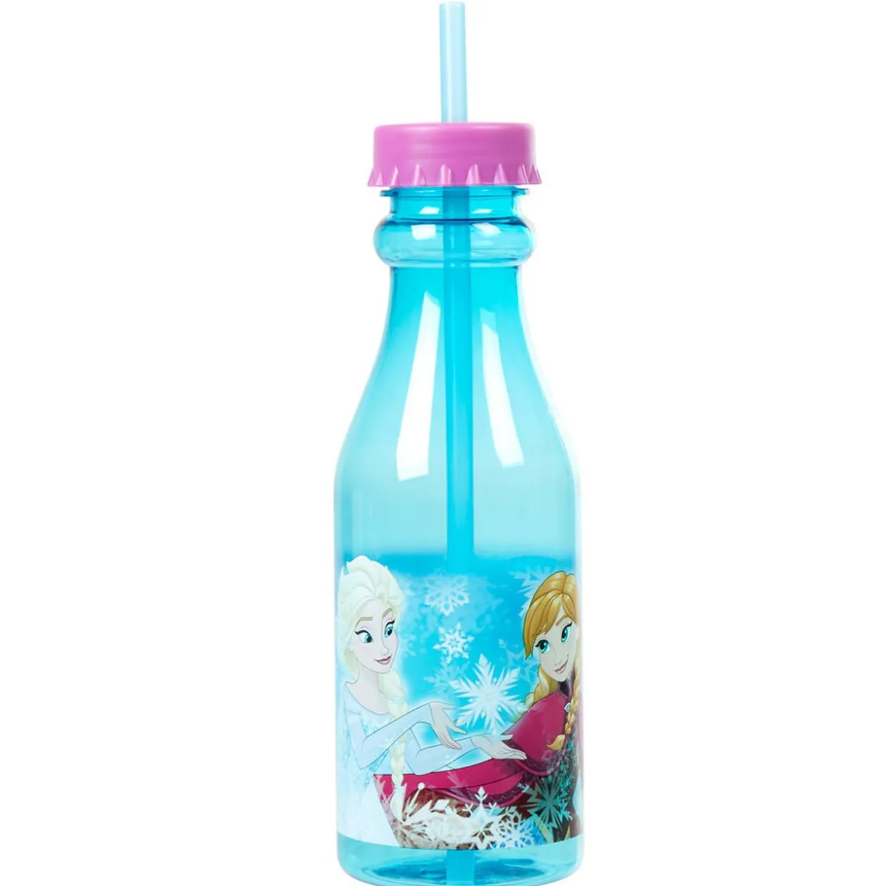 Bouteille avec paille La Reine des Neiges