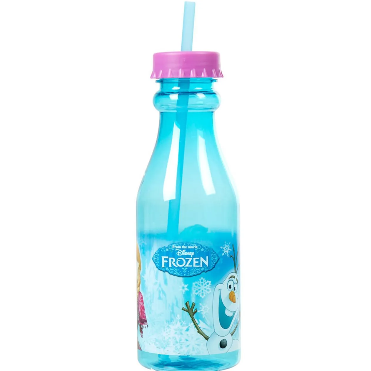 Bouteille avec paille La Reine des Neiges