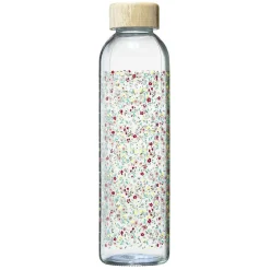 Bouteille en verre 730 ml motif floral multicolore