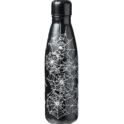 Bouteille isotherme Halloween motif toile d'araignée noir et blanc 500ml
