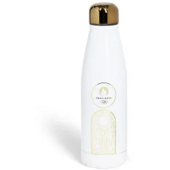 Bouteille isotherme métal et plastique blanc JO Paris 2024 50cL