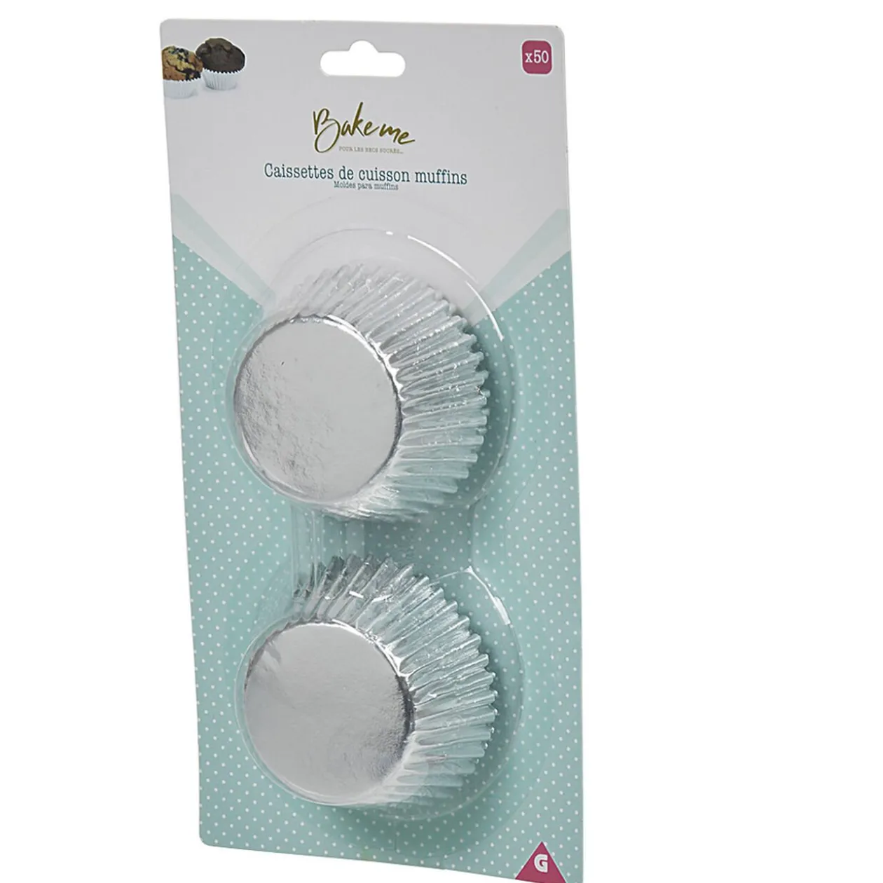 Caissette à muffin en aluminium gris x80
