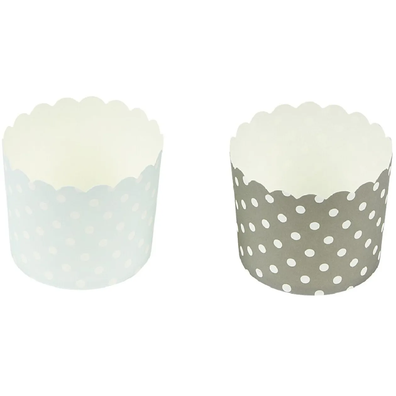 Caissette à muffin motif pois gris bleu x25