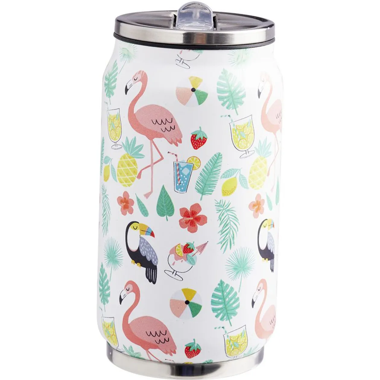 Canette isotherme inox imprimé tropical 260 ml