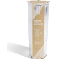 Carafe 1,1L + 4 verres 300mL polystyrène et silicone transparent