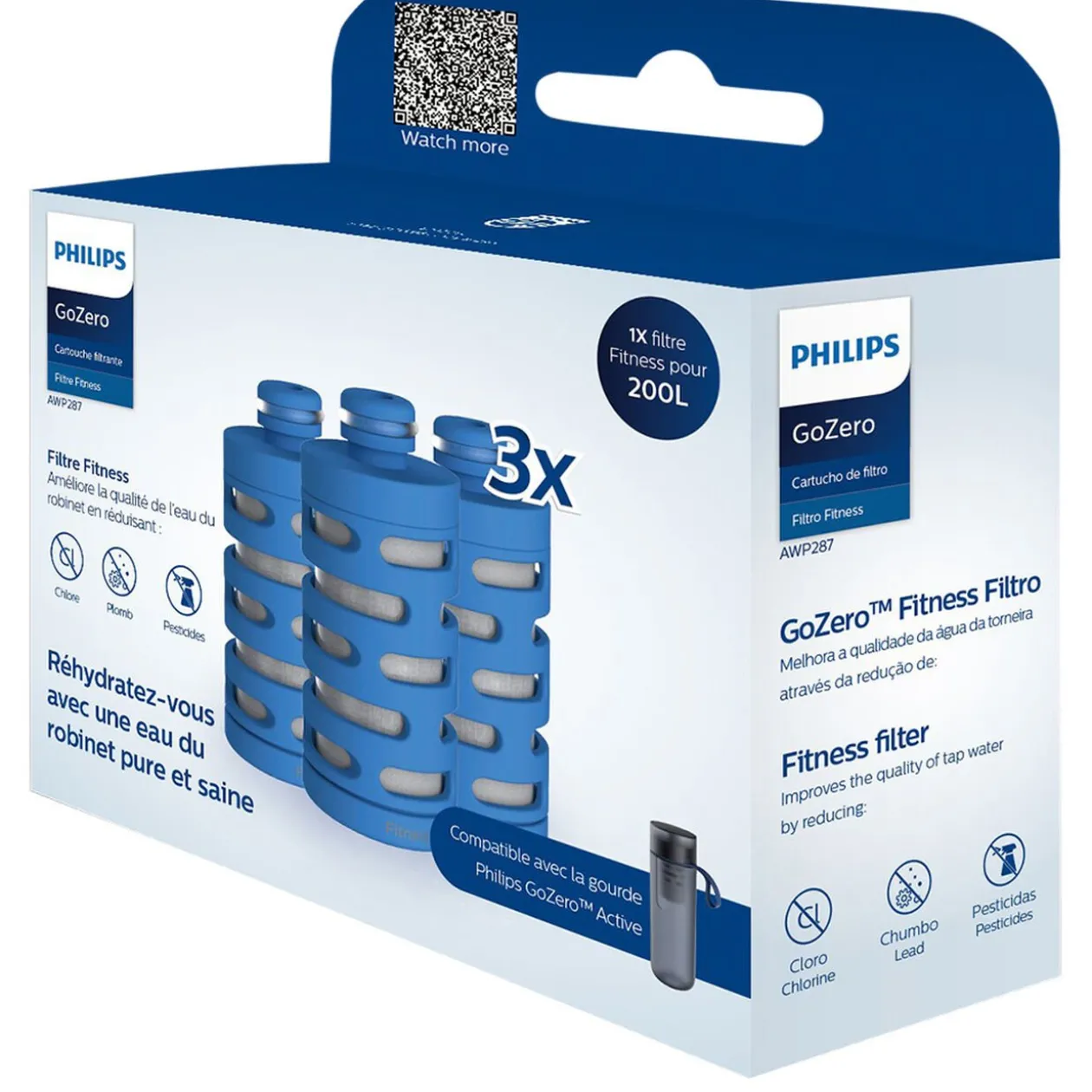 Cartouche filtrante pour gourde GoZero Fitness x3