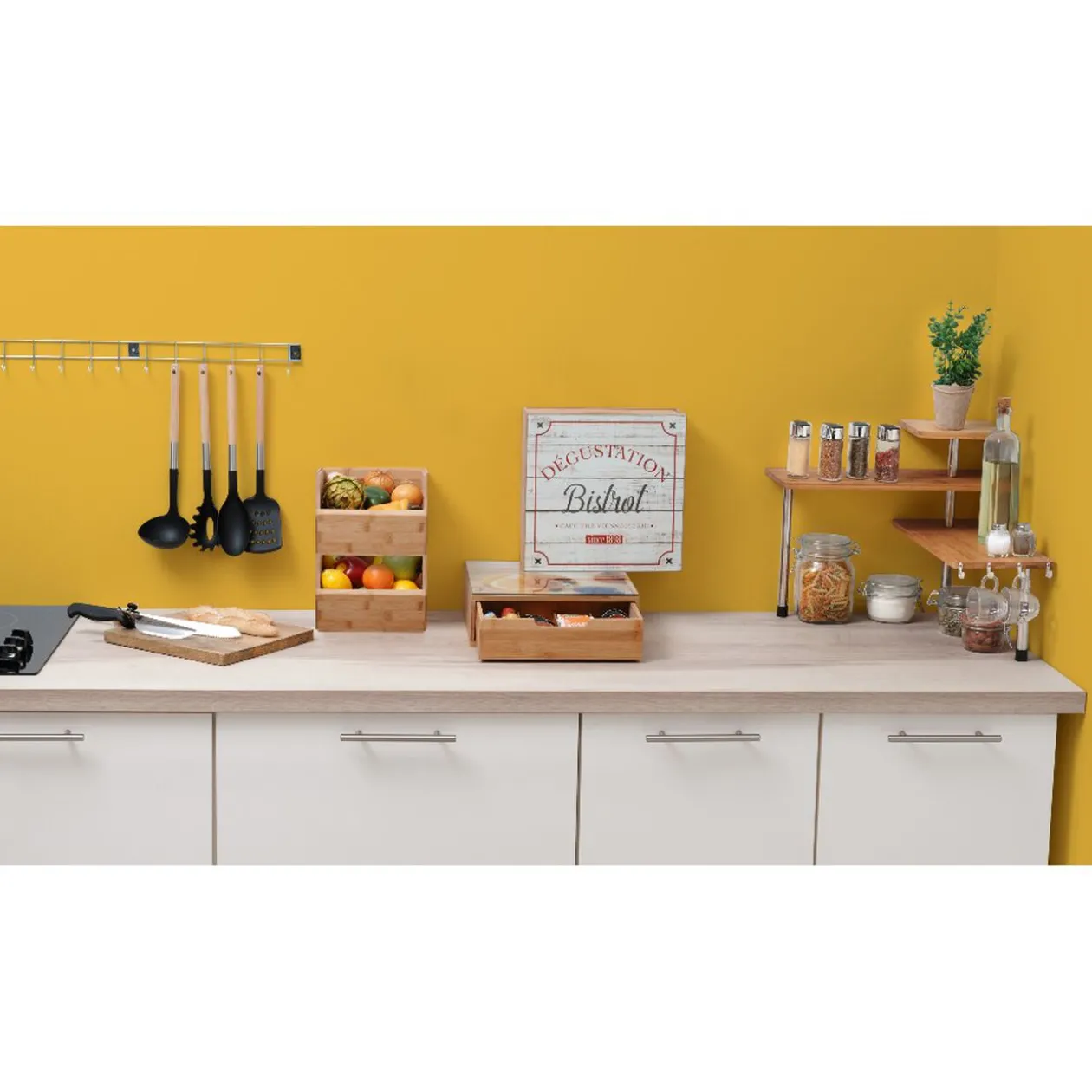 Casier en bambou empilable