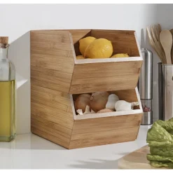 Casier en bambou empilable